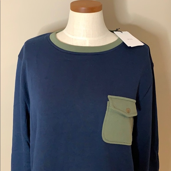 Onia Hudson Crewneck, Navy w/ Army Green Trim - Picture 7 of 15